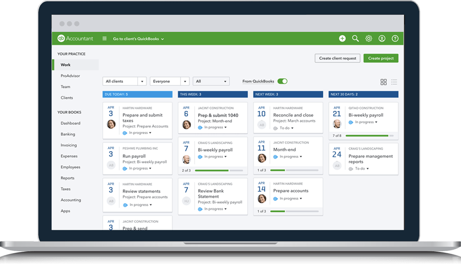 Laptop with quickbooks site displayed