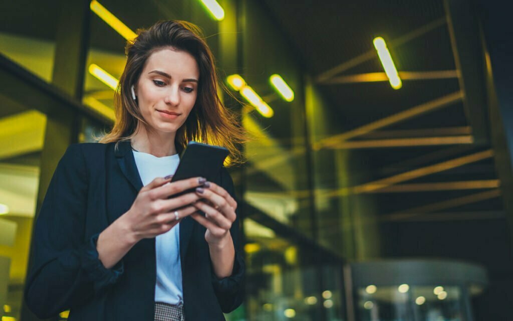 Business lady on her phone